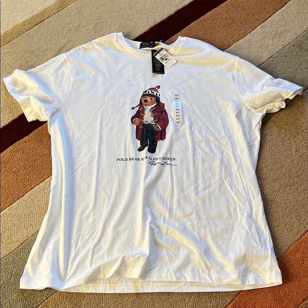 Polo by Ralph Lauren Men’s White Tee with Bear Design